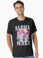 Alpha Male Unicorn Funny Meme Unisex T-Shirt - Image 2