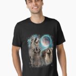 Anarchy 3 Racoon Moon Howling Raccoon Head Funny Unisex T-Shirt