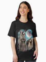 Anarchy 3 Racoon Moon Howling Raccoon Head Funny Unisex T-Shirt - Image 2