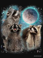 Anarchy 3 Racoon Moon Howling Raccoon Head Funny Unisex T-Shirt - Image 7