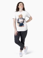 Anime Elf Mechanic Girl – Black and White Automotive Waifu Unisex T-Shirt
