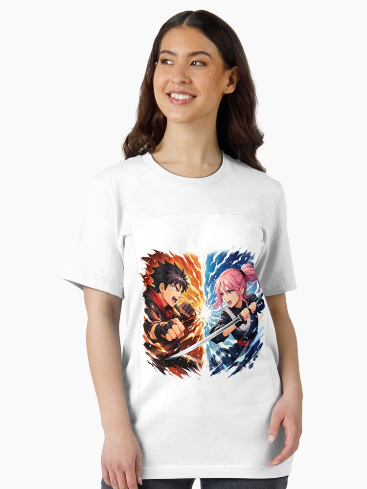 Anime Fire vs Ice Battle Unisex T-Shirt