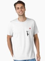 Banksy Graffiti - Girl with Balloon, Street art Unisex T-Shirt - Image 2