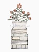 Books & a Rosebush Unisex T-Shirt