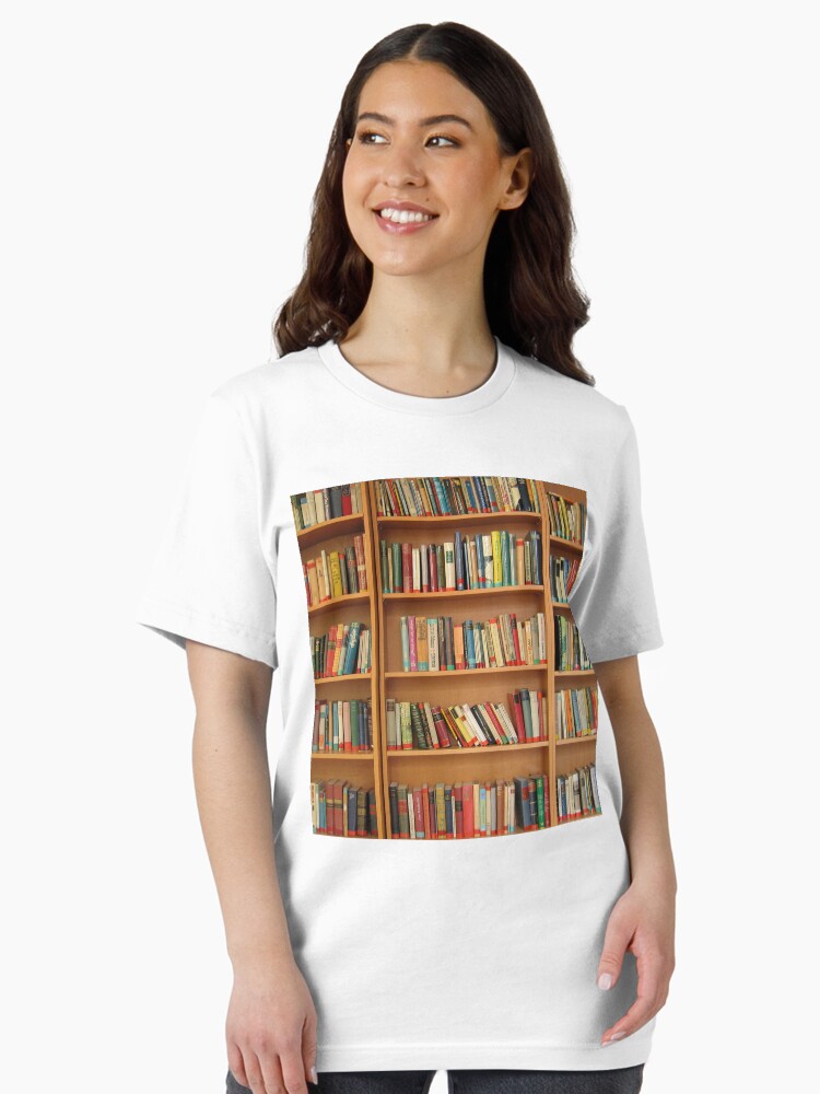 Bookshelf Books Library Bookworm Reading Unisex T-Shirt