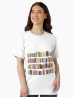 Bookshelf Pattern for Book Nerds Unisex T-Shirt