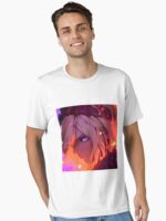 Bright Magenta Orange Intense Action Shot Anime Girl Unisex T-Shirt