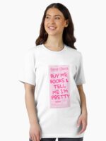 Buy me books and tell me I'm pretty guest check pink Unisex T-Shirt
