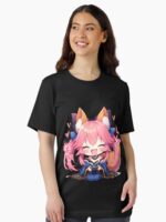 Caster Tamamo no Mae Fate Grand Order Chibi Gaming Fox Unisex T-Shirt - Image 2