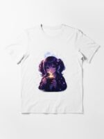 Cozy Night Anime Girl Coffee Moon Glow Aesthetic Design Unisex T-Shirt