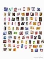 Cut out magazine alphabet sticker pack journal newspaper Unisex T-Shirt