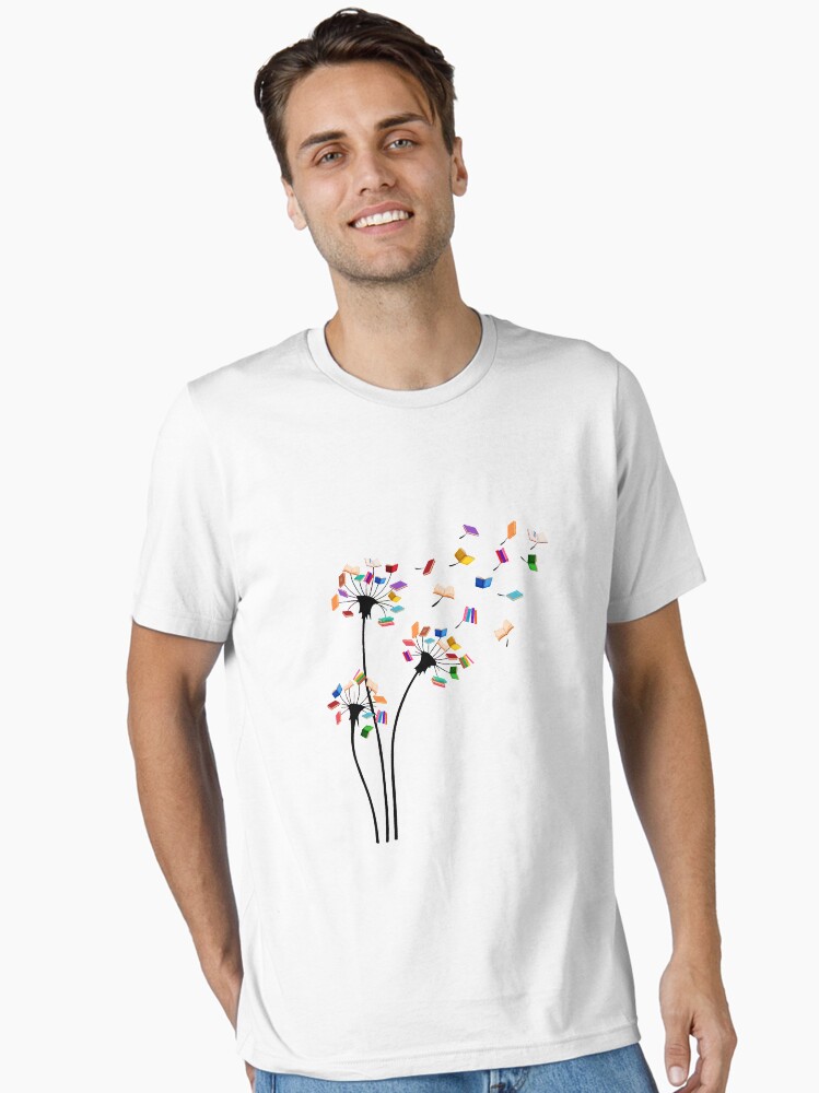 Cute Dandelion Books Flower Fly Reading Fan Club Unisex T-Shirt