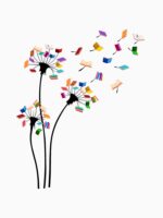 Cute Dandelion Books Flower Fly Reading Fan Club Unisex T-Shirt