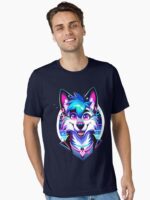 Cyberpunk Neon Furry Anthro Wolf Unisex T-Shirt