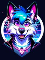 Cyberpunk Neon Furry Anthro Wolf Unisex T-Shirt