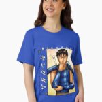 Dark Strategist Blue-Armored Warrior – Epic Anime Hero Illustration Unisex T-Shirt