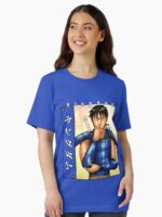 Dark Strategist Blue-Armored Warrior – Epic Anime Hero Illustration Unisex T-Shirt