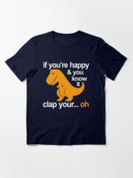 Dino Clap Your Hands: Playful T-Rex and Happy Rhymes Unisex T-Shirt - Image 3