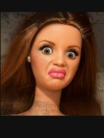 Disgusted Doll Meme Face Funny Retro Doll Reaction Unisex T-Shirt - Image 7