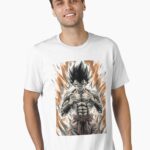 “Epic Anime Fire Warrior – Powerful Fiery Transformation Art” Unisex T-Shirt