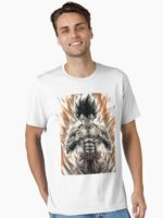 “Epic Anime Fire Warrior – Powerful Fiery Transformation Art” Unisex T-Shirt