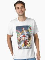 Epic Christmas Anime Heroes in Action – Holiday Battle Scene Unisex T-Shirt