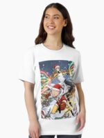 Epic Christmas Anime Heroes in Action – Holiday Battle Scene Unisex T-Shirt