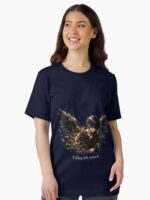 Falling Felt Natural – Broken Angel Black Wings Anime Design Unisex T-Shirt