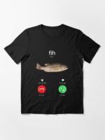 Fih Calling Remind me Message Decline Accept Phone Call Fish Unisex T-Shirt - Image 3