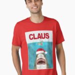Funny Christmas Santa Claus Shark Reindeer Humor Unisex T-Shirt