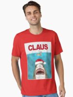 Funny Christmas Santa Claus Shark Reindeer Humor Unisex T-Shirt