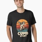Funny Cupid Stunt Spoonerism Retro Skateboard Angel Skater Unisex T-Shirt