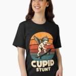 Funny Cupid Stunt Spoonerism Retro Skateboard Angel Skater Unisex T-Shirt