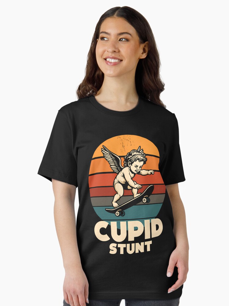 funny-cupid-stunt-spoonerism-retro-skateboard-angel-skater-unisex-t-shirt-d0e62ad8-298851969538 Funny Cupid Stunt Spoonerism Retro Skateboard Angel Skater Unisex T-Shirt - Image 1