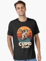 Funny Cupid Stunt Spoonerism Retro Skateboard Angel Skater Unisex T-Shirt - Image 2