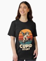 Funny Cupid Stunt Spoonerism Retro Skateboard Angel Skater Unisex T-Shirt - Image 2