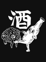 Funny Drunk Brain vs Beer Bottle - Japanese Kanji Unisex T-Shirt