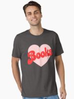 Funny I Love Books Print with Heart Unisex T-Shirt