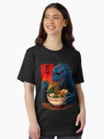 Funny Kaiju Eating Ramen Japanese Monster Lover Birthday Boy T-Shirt Unisex T-Shirt - Image 2