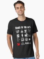 Funny Nerdy Iconic Alternative Rock Bands of the 90s Unisex T-Shirt - Image 2