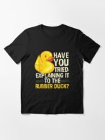 Funny Programmer - Rubber Duck Debugging, Funny Programmer Gift Design Unisex T-Shirt - Image 3