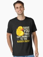 Funny Programmer - Rubber Duck Debugging, Funny Programmer Gift Design Unisex T-Shirt - Image 2