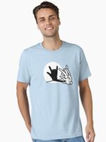 Funny rabbit shadow hand ROCK music HARD ROCK fan Unisex T-Shirt - Image 2