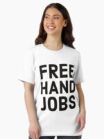 Funny Rude Bumper s - Freehand jobs - Middle Finger Unisex T-Shirt - Image 2