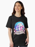 Funny Shun The Non-Believers Unicorn Candy Trendy Sarcasm Unisex T-Shirt - Image 2