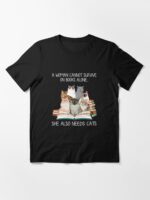 Funny Woman Books and Cats Unisex T-Shirt - Image 3