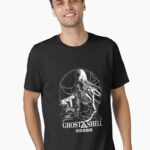 Ghost anime Motoko Kusanagi in the shell art black and white Unisex T-Shirt