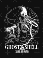 Ghost anime Motoko Kusanagi in the shell art black and white Unisex T-Shirt
