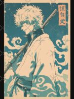 Gintoki Warm Blue Poster Unisex T-Shirt