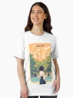 Golden Hour Dream in Central Park – 80s Anime Vista Unisex T-Shirt